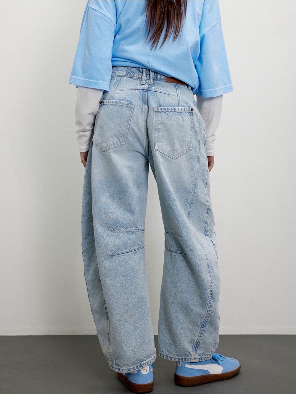 Free People We The Free Good Luck Mid-Rise Barrel Jeans - Picture 2 of 7
